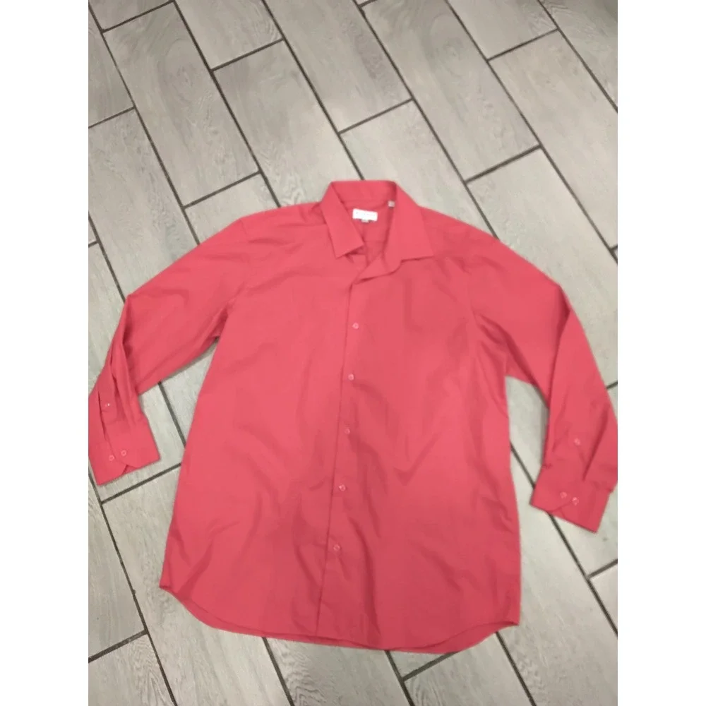 Modena Men's Coral Contemporary‎ Fit Dress Shirt Size Large